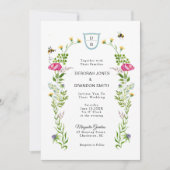 春の花結婚式招待状 案内状 (正面)