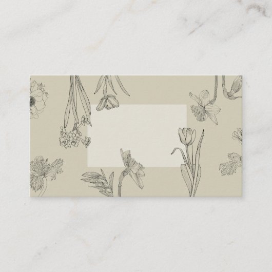 春の花線イラストレーション。 アドバイスカード (正面)