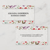 春の花葉及び装飾模様 名刺 (正面/裏面)