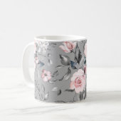 春の花葉手描き コーヒーマグカップ (正面左)