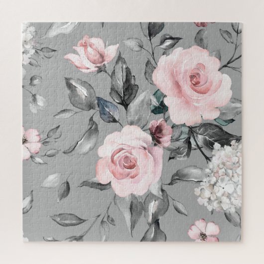 春の花葉手描き ジグソーパズル (縦)