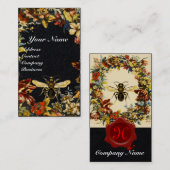 春の花蜂蜜養蜂ワックスシールブラック 名刺 (正面/裏面)