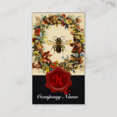 春の花蜂蜜養蜂ワックスシールブラック 名刺 (裏面)