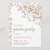 春の花誕生日 招待状 (正面/裏面)