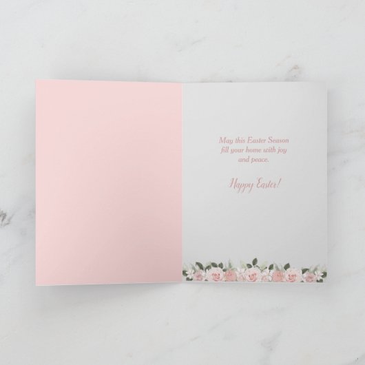 春の花輪のウサギ イースター カード (内部)