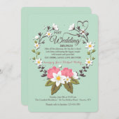 春の花輪 ウェディング後ランチ招待状 招待状 (正面/裏面)