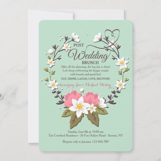春の花輪 ウェディング後ランチ招待状 招待状 (正面)