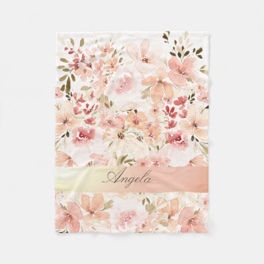 春の花開く フリースブランケット (正面)