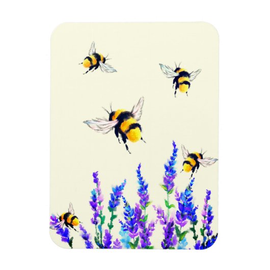 春の花飛んでいると蜂の磁石 マグネット (縦)