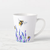 春の花飛んでいると蜂絵画の群 カフェラテマグ (右)