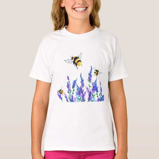 春の花飛んでいると蜂Tシャツ Tシャツ (正面)