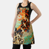 春の花飛んでいる付きクレーン日本のフローラ  エプロン (インサイチュ)