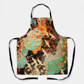 春の花飛んでいる付きクレーン日本のフローラ  エプロン (正面)