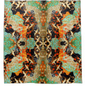 春の花飛んでいる付きクレーン シャワーカーテン (正面)