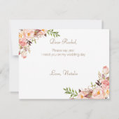 春の花飾り　あなたは私のフラワーガールになってくれる？カード 招待状 (裏面)