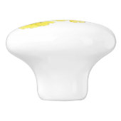 春の花黄色の青いインクと水色 セラミックノブ (側面)