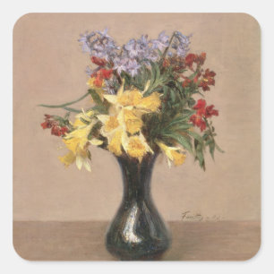 春の花1869年(キャンバスの油) スクエアシール
