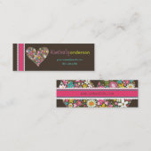 春の花2のバレンタインのハート愛プロフィールカード スキニー名刺 (正面/裏面)