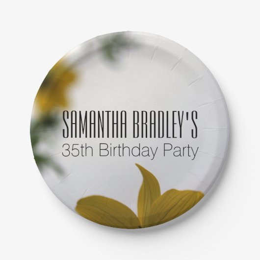 春の花35thバースデーパーティー紙プレート ペーパープレート (正面)