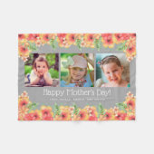 春の花3 Photos Mother's Day フリースブランケット (正面(横))