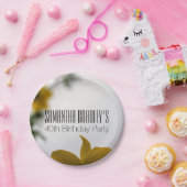 春の花40th誕生日パーティー紙プレート ペーパープレート (パーティー)