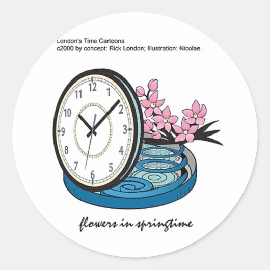 春の花 おもしろ ギフト & Tシャツ ラウンドシール (正面)