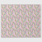 春の花 | かわいいパステルフラワー水彩画 ラッピングペーパー (フラット)