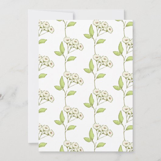 春の花 |かわいい子猫の男の子の赤ちゃんシャワー 招待状 (裏面)