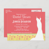 春の花; かわいい花柄 インビテーションポストカード (正面/裏面)