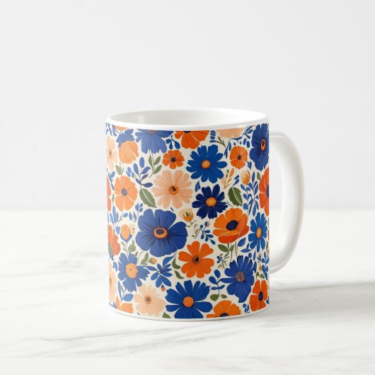 春の花。アネモネス コーヒーマグカップ (正面右)