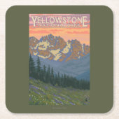 春の花-イエローストーン国立公園 スクエアペーパーコースター (正面)
