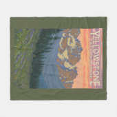 春の花-イエローストーン国立公園 フリースブランケット (正面(横))