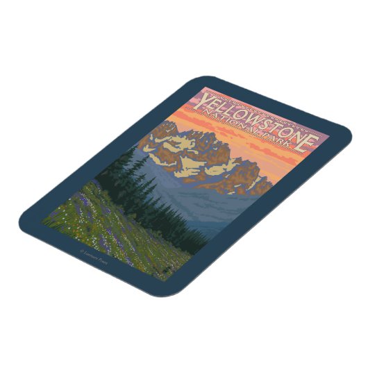 春の花-イエローストーン国立公園 マグネット (左側)