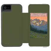 春の花-イエローストーン国立公園 INCIPIO iPhoneウォレットケース (フォリオオープン)