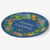 春の花&イースターエッグカラフルリース ペーパープレート (アングル)