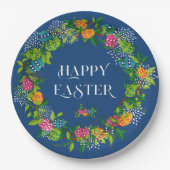 春の花&イースターエッグカラフルリース ペーパープレート (正面)