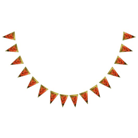 春の花，イースター，春,自然，オレンジ バンティングフラッグ (全)