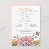 春の花 ウェディング ブライダルシャワー 招待状 (正面/裏面)