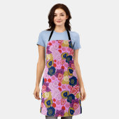 春の花 エプロン (着用した状態)