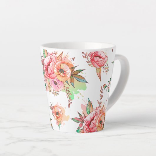 春の花 カフェラテマグ (右アングル)