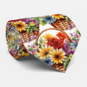 春の花 カラフル レインボー 水彩 花 ネクタイ (ロール)