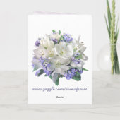 春の花。クロッカスとワスレナグサのカード カード (裏面)