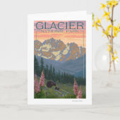 春の花-グレーシャー国立公園、MT カード (黄色い花)