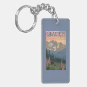 春の花-グレーシャー国立公園、MT キーホルダー (正面左)