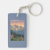 春の花-グレーシャー国立公園、MT キーホルダー (裏面)