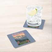 春の花-グレーシャー国立公園、MT スクエアペーパーコースター (インサイチュ)