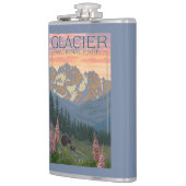 春の花-グレーシャー国立公園、MT フラスク (左)