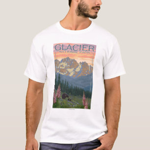 春の花-グレーシャー国立公園、MT Tシャツ