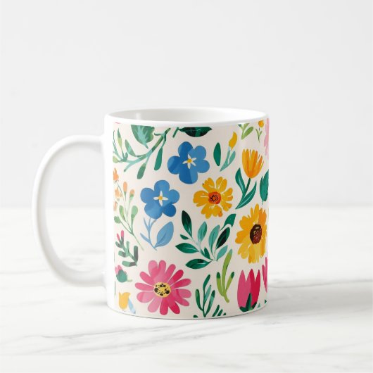 春の花 コーヒーマグカップ (左)