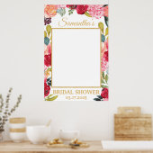 春の花 コーラル ピーチ バーガンディー フォト プロップ ポスター (キッチン)